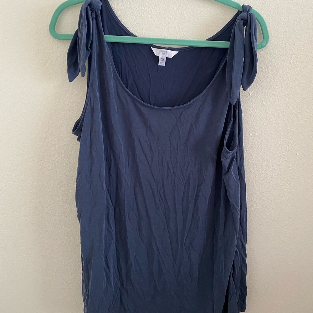 Blue and White Toe shoulder tank tops xxl
